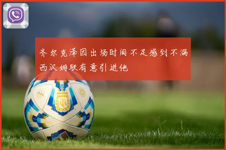 齐尔克泽因出场时间不足感到不满西汉姆联有意引进他